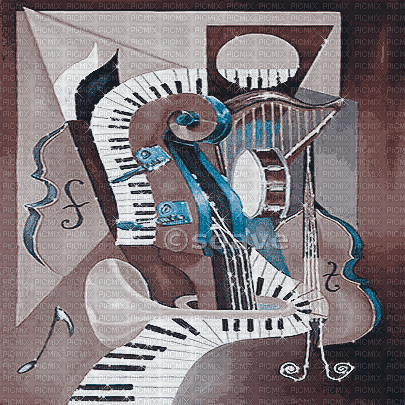 soave background  music painting  blue brown - Ücretsiz animasyonlu GIF
