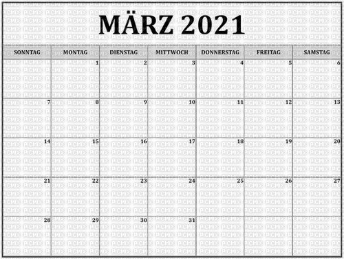 Rena Kalenderblatt März March - Free PNG