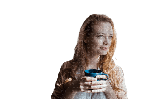Frau mit Kaffee - png ฟรี