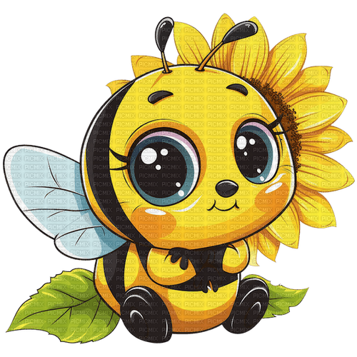 ♡§m3§♡ kawaii yellow bee cute spring - ilmainen png
