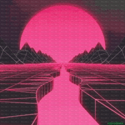 Pink Synthwave Background - Безплатен анимиран GIF