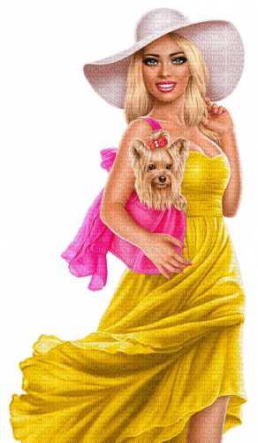 Woman, dog, summer. Leila - Free PNG