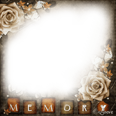 soave frame vintage flowers rose text - Free PNG