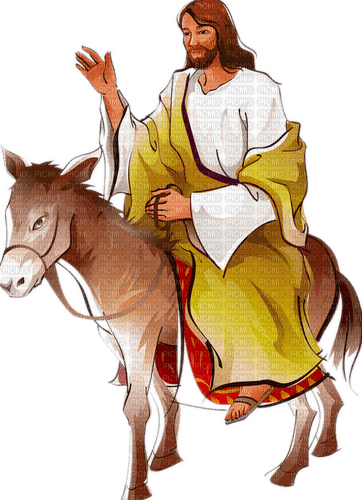 jesus on donkey palm sunday - ücretsiz png