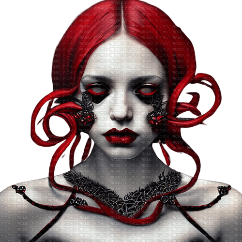 kikkapink gothic woman red black white - png grátis
