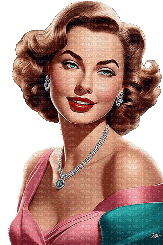 vintage retro pin-up woman milla1959 - Gratis geanimeerde GIF