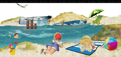 fond beach sea enfant - Бесплатни анимирани ГИФ
