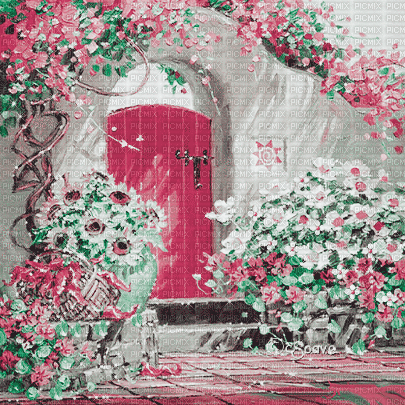 soave background animated spring garden vintage - 免费动画 GIF