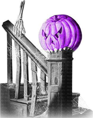 soave deco halloween stairs pumpkin vintage black - zdarma png