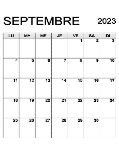 loly33 calendrier  septembre - PNG gratuit