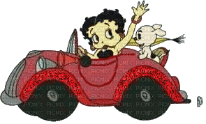 Betty Boop en voiture - GIF animé gratuit