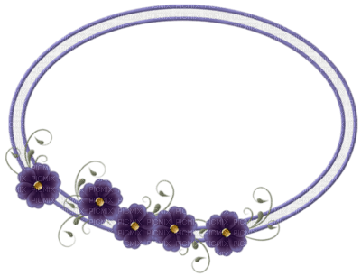 petit cadre violet et fleurs - δωρεάν png