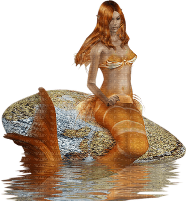 mermaid orange bp - PNG gratuit