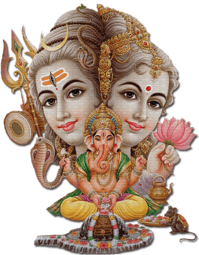 Shiv Parvati Ganesh - Free PNG