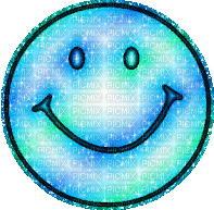 blue smiley - Animovaný GIF zadarmo