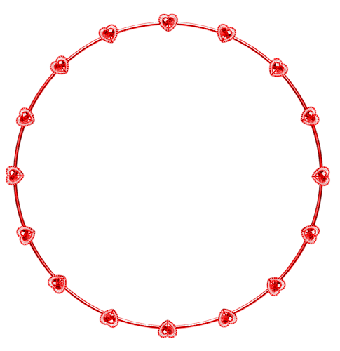 Hearts.Circle.Frame.Red - darmowe png