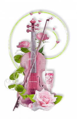 pink violin deco🎻🎻 - png gratis