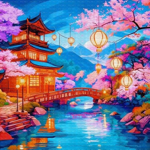asian oriental landscape background - δωρεάν png