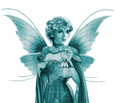 Y.A.M._Fantasy fairy blue - GIF animé gratuit
