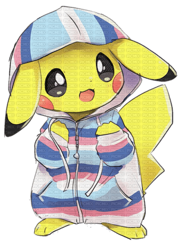pikachu wearing sylveon colours hoodie - PNG gratuit