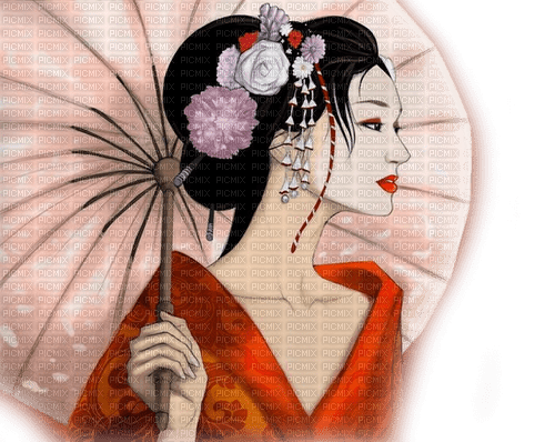 woman geisha - nemokama png