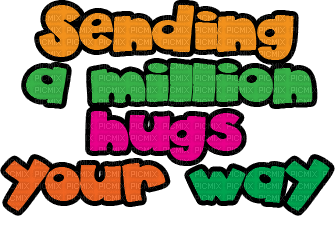 Sending a million hugs your way. Leila - Free animated GIF