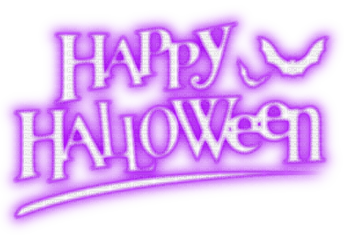 Happy Halloween.Text.Purple.White - фрее пнг