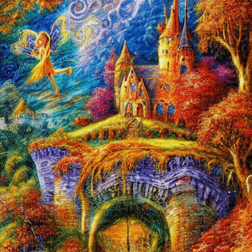 kikkapink autumn fantasy castle fairy background - PNG gratuit
