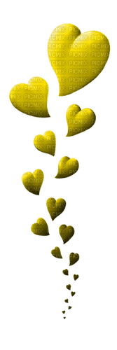 yellow hearts tube - PNG gratuit