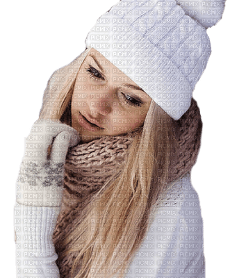 femme  hiver woman winter - Free PNG