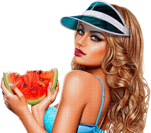 Woman. Watermelon. Leila - zdarma png