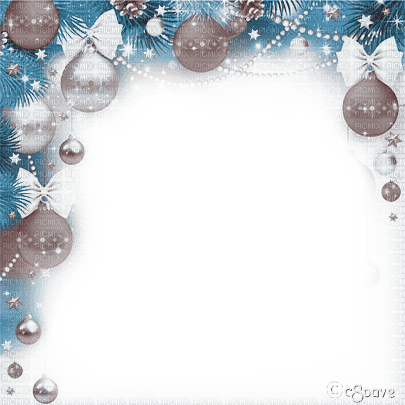 soave frame  christmas winter ball branch blue - δωρεάν png