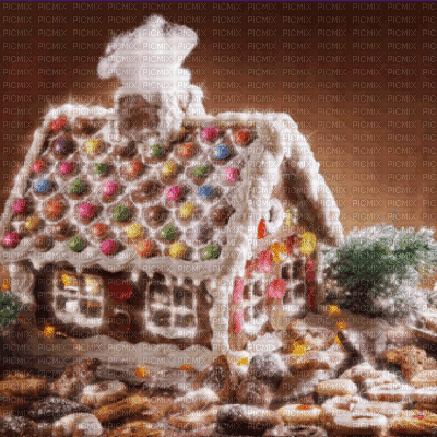 Gingerbread House Background - Free animated GIF