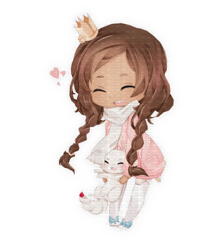 Chibi Princess Anime Girl White *Transparent* - png gratis