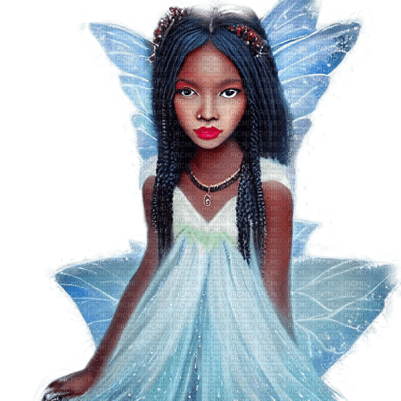 kikkapink winter fantasy girl fairy afro african - png gratuito