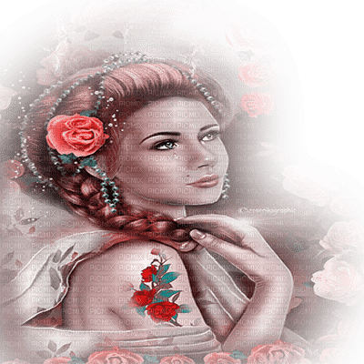 dolceluna pink fantasy tears sad woman - PNG gratuit