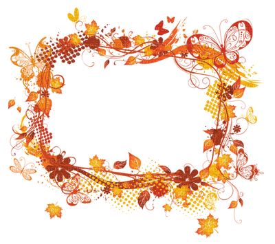 Kaz_Creations Autumn Fall Leaves Leafs Background Frame - png gratuito