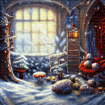 kikkapink animated background winter room - Ingyenes animált GIF
