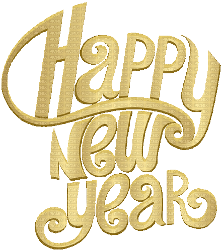 Happy new year text - GIF animasi gratis