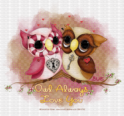 GIF_Birds/ animation owls/ love__BLUE DREAM Mary - GIF animé gratuit