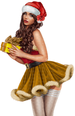 woman santa bp - 免费PNG