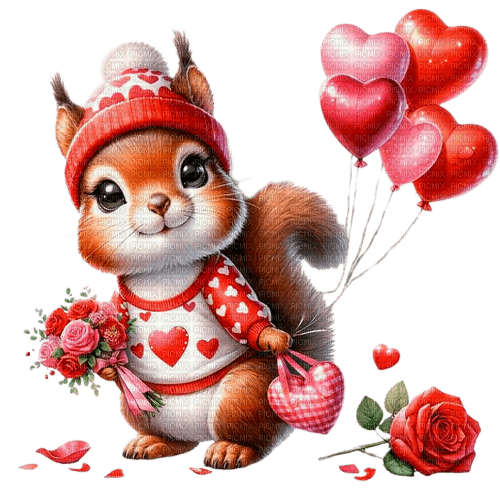 st.Valentine squirrel by nataliplus - zdarma png