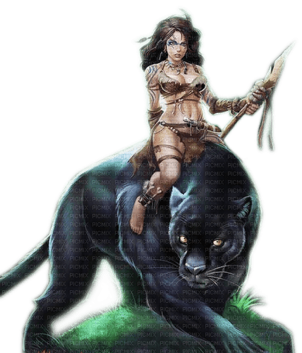 Rena Frau Woman black Panther - png gratis