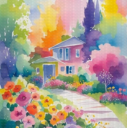 pastel landscape background - бесплатно png