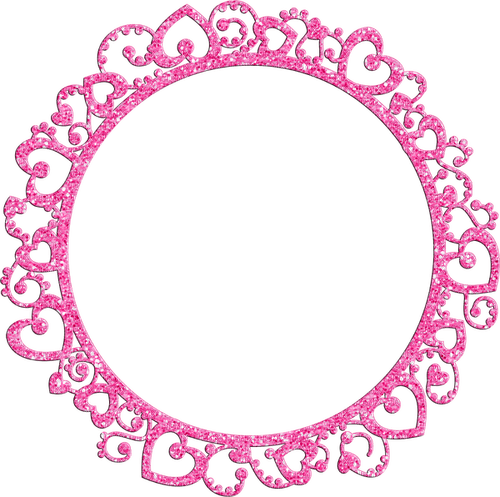 Hearts.Circle.Frame.Pink - 免费PNG