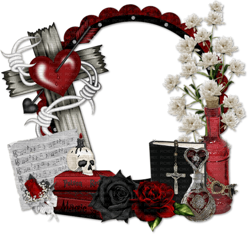 Gothic.Cadre.Frame.Red.Victoriabea - png ฟรี
