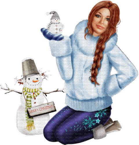 Woman. Winter. Merry Christmas. Leila - gratis png
