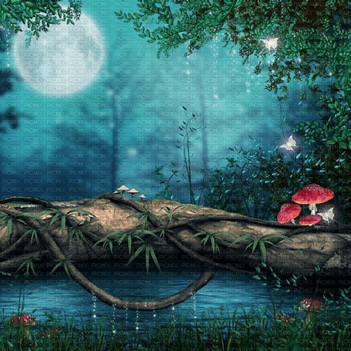 Y.A.M._Fantasy night moon background - ilmainen png