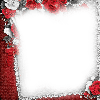 soave frame vintage flowers rose lace black white - png gratuito