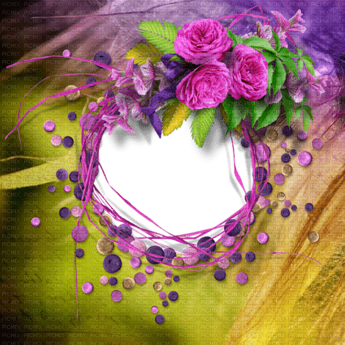 spring flowers background frame cadre fond - darmowe png
